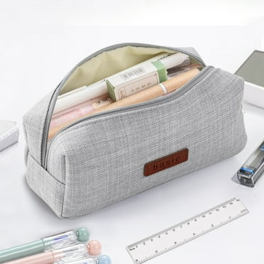 Portable Stylish Pen Bag,Stationery Pouch,Multi-Colored Pencil Bag,Cosmetic Pouch Bag,Compact Zipper Bag (Gray)