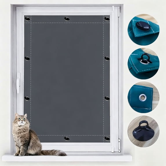 Portable Suction Cup Blackout Curtain,100% Light Blocking No Drill Window Shade, Heat Insulation Window Cover, Reusable Foldable Blackout Blinds for Bedroom Nursery Dorm Travel Hotel