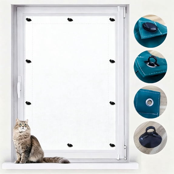 Portable Suction Cup Blackout Curtain,100% Light Blocking No Drill Window Shade, Heat Insulation Window Cover, Reusable Foldable Blackout Blinds for Bedroom Nursery Dorm Travel Hotel