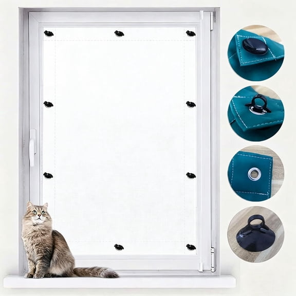 Portable Suction Cup Blackout Curtain,100% Light Blocking No Drill Window Shade, Heat Insulation Window Cover, Reusable Foldable Blackout Blinds for Bedroom Nursery Dorm Travel Hotel