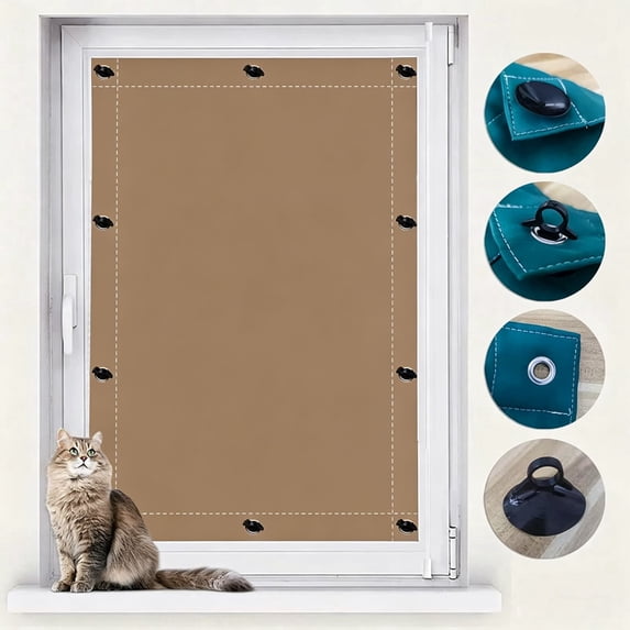 Portable Suction Cup Blackout Curtain,100% Light Blocking No Drill Window Shade, Heat Insulation Window Cover, Reusable Foldable Blackout Blinds for Bedroom Nursery Dorm Travel Hotel