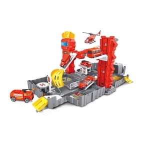 Mundo Toys Portable Suitcase Fire Rescue Playset with Fire Control Center and Parking Lot
