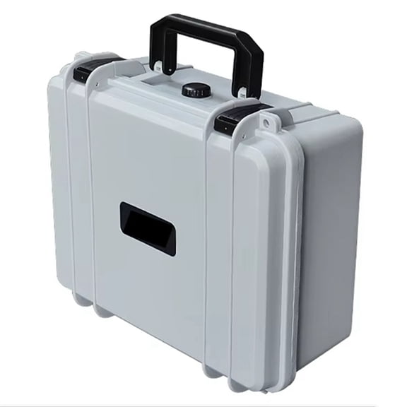 Portable Suitcase Thicken Plastic Hard Case Equipment Hardware Toolbox Large-Capacity Instrument Box with Sponge Grey