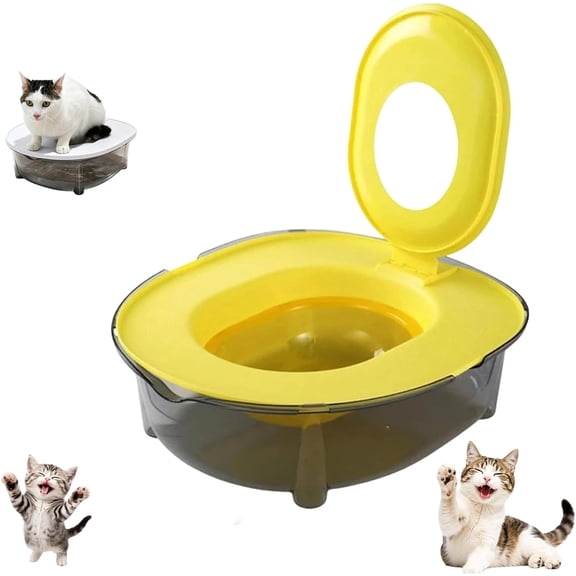 Portable Summer Cat Litter Box Training Kit, Powerful Odor Control PP Toilet With Anti-Splash Edge, Indoor Waste Station For Kittens And Adult Cats
