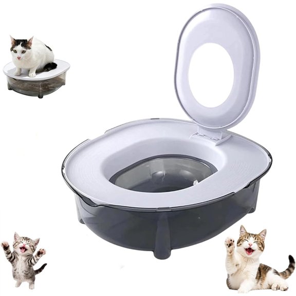 Portable Summer Cat Litter Box Training Kit, Powerful Odor Control PP Toilet With Anti-Splash Edge, Indoor Waste Station For Kittens And Adult Cats