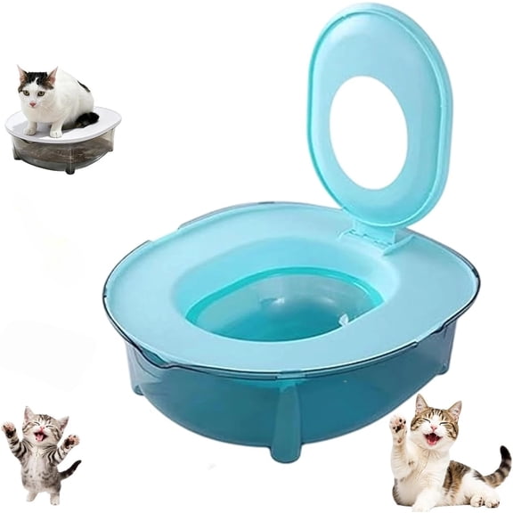 Portable Summer Cat Litter Box Training Kit, Powerful Odor Control PP Toilet With Anti-Splash Edge, Indoor Waste Station For Kittens And Adult Cats