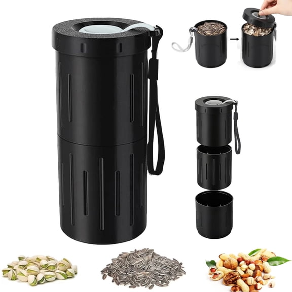 Portable Sunflower Seed Cup with Shell Spit Cup Leak-Proof Waste Collector 2-in-1 Spit Cup Keeps Seeds & Shells Separate, Portable Nut & Seed Shell Disposal Cup for Car Travel Sports & Outdoor Gifts