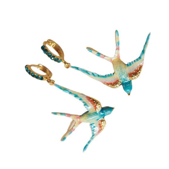 Portable Swallow Earrings Artistic Swallow Earrings Ear Hoop Charm For Collectors Of Unique Jewelry