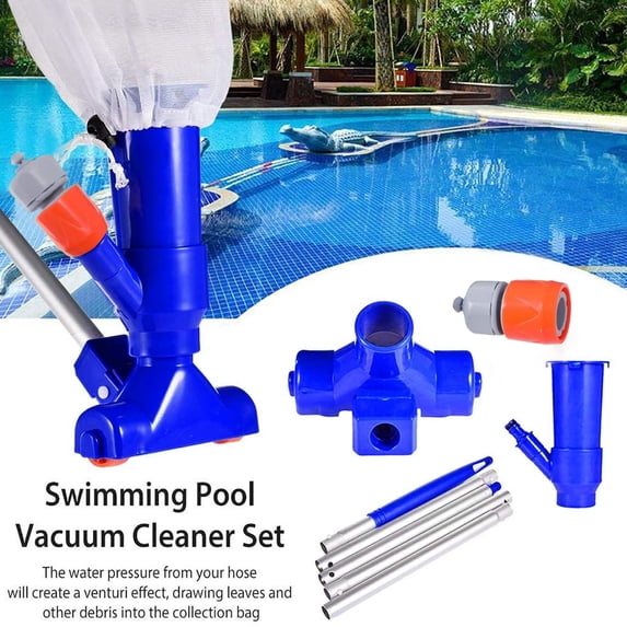 Portable Swimming Pool Vacuum Cleaner Head, Jet Fountain Vacuum Brush Cleaning Tool, Manual Pool Cleaning Accessory for Above Ground Inground Swimming Pools(blue)