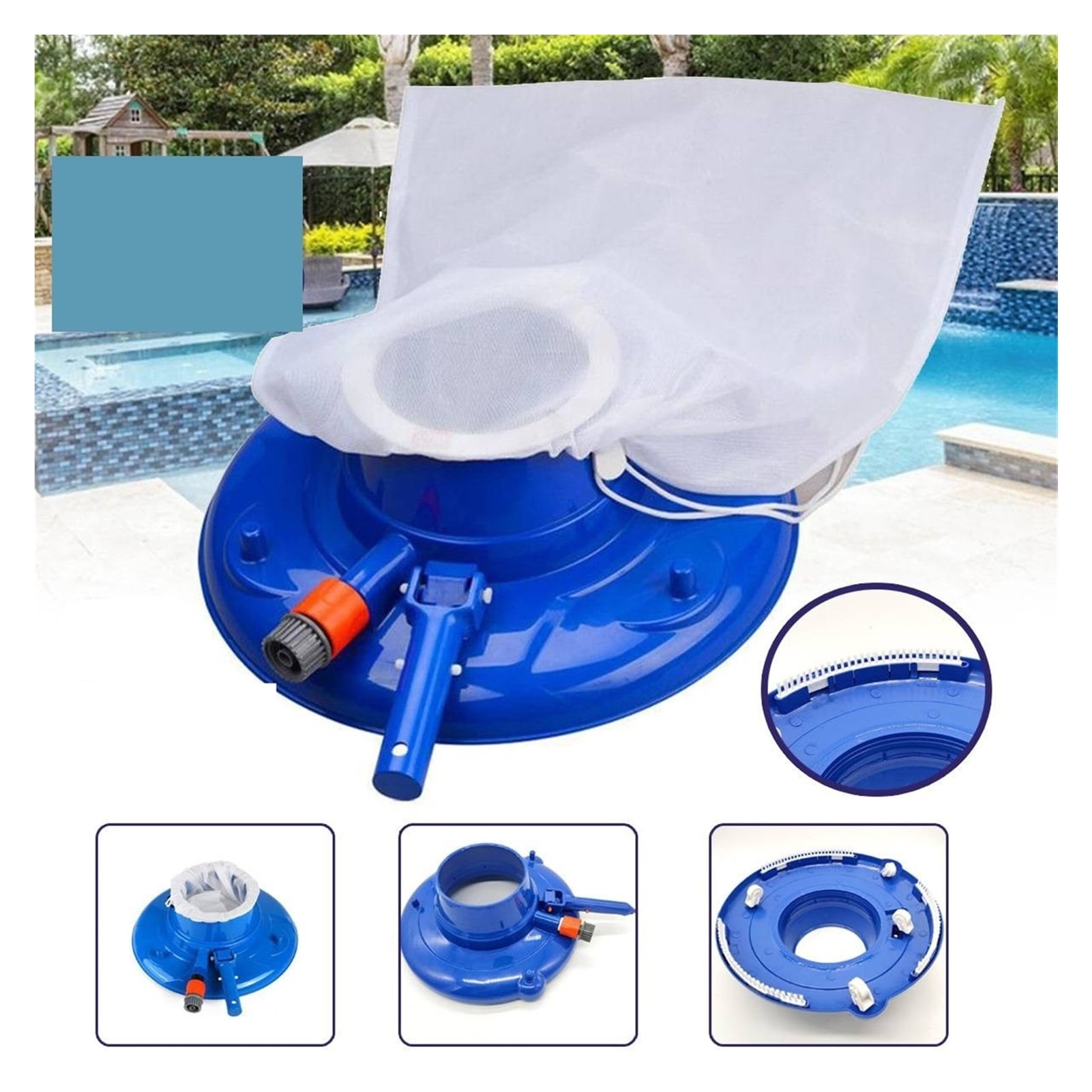 Portable Swimming Pool Vacuum Cleaner Hot Spring Cleaning Tool Suction Head Pond Fountain Outdoor Garden Vacuum Cleaner Brush ,Great Suction Power