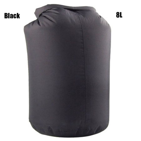 Portable Swimming Trekking Boating Use Camping Hiking Storage Pouch Storage Sack Swimming Diving Bags Waterproof Dry Bag BLACK 8L