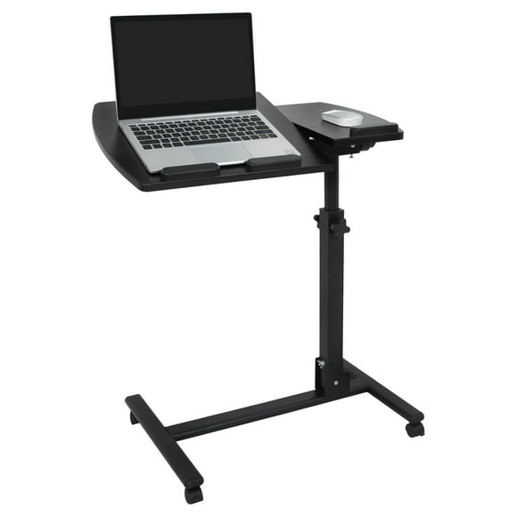 Portable Swivel Laptop Desk Adjustable Angle & Height Rolling Stand Tiltable Desk Laptop Notebook Sofa/Bed Side Table Hospital Table Stand W/Lockable Casters