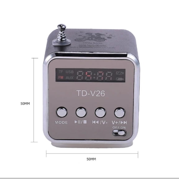 Portable TD-V26 Digital Rechargeable Bluetooth Speaker Mini FM Radio Receiver LCD Display Stereo Loudspeaker Support SD/TF Card