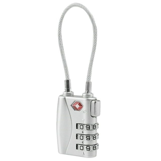 Portable TSA Approved Security Cable Luggage Lock 3 Combination