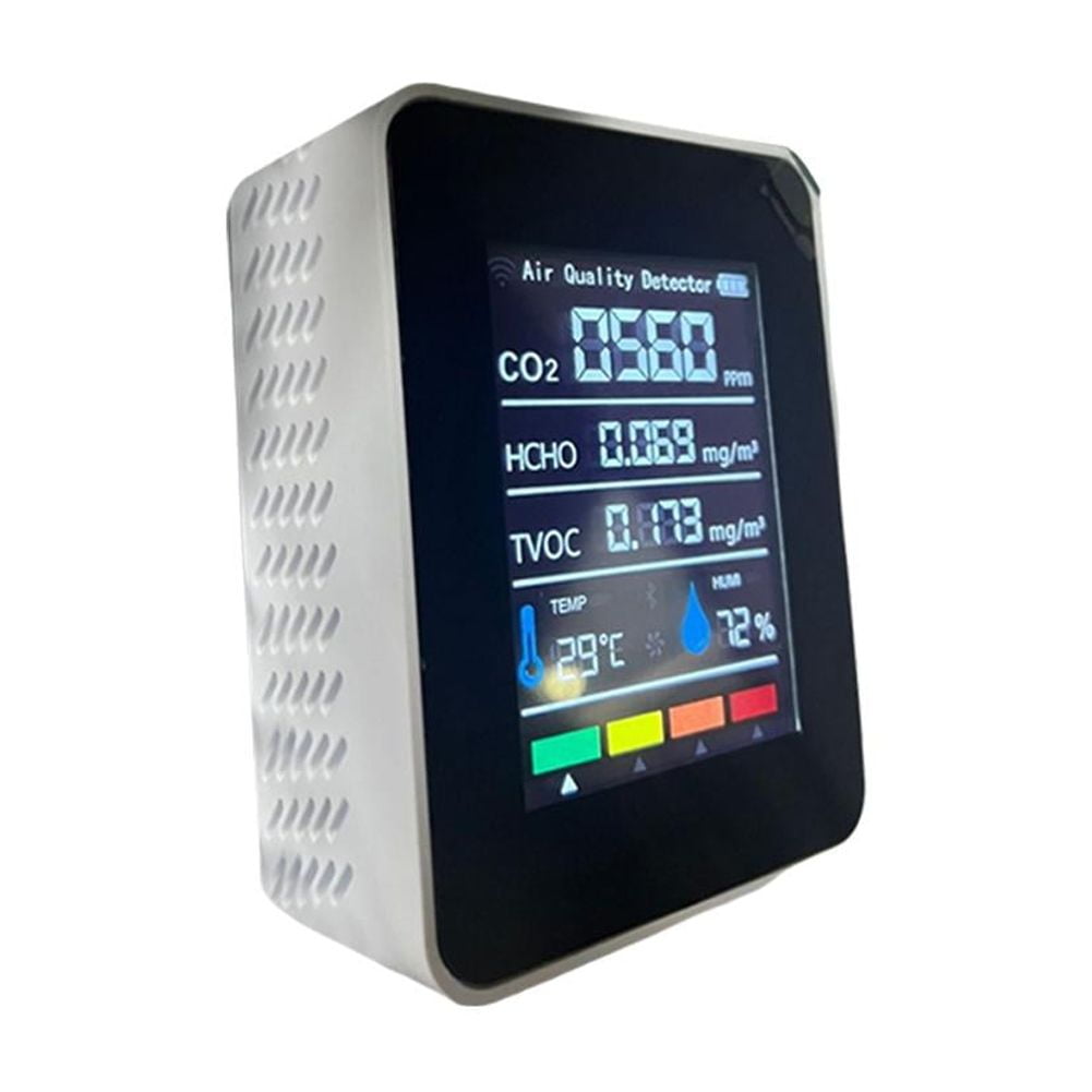 CO2 Detektor Mit LCD Display - Misst Luftqualität, Temperatur & Feuchtigkeit Für Zuhause & Büro