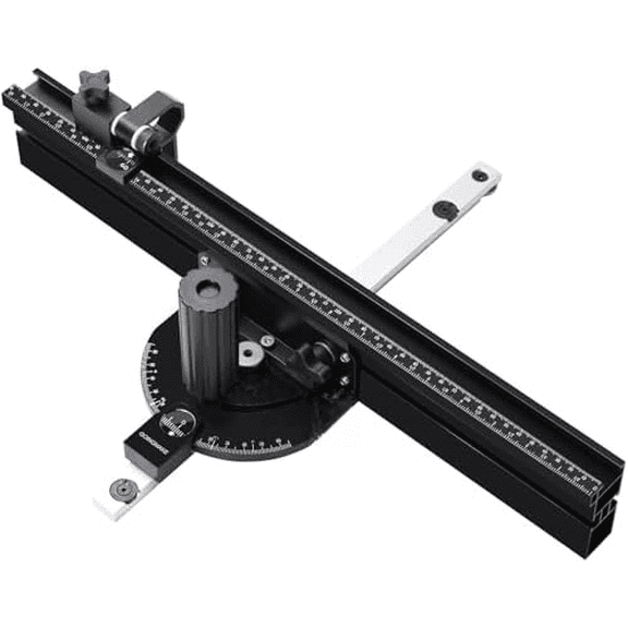 Portable Table Saw Miter Gauge with 18 Inch Fence and Multifunction Flip Stop and Positive Angle Stops, Miter Gauge for Table Saw Accessories, for Woodworking Cuts, Fits 3/4"x3/8" Slot$$