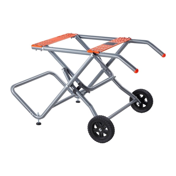 Portable Table Saw Stand - 350lbs Capacity, Folding, Rolling with 8" Wheels - Heavy Duty Steel Construction, Universal Compatibility