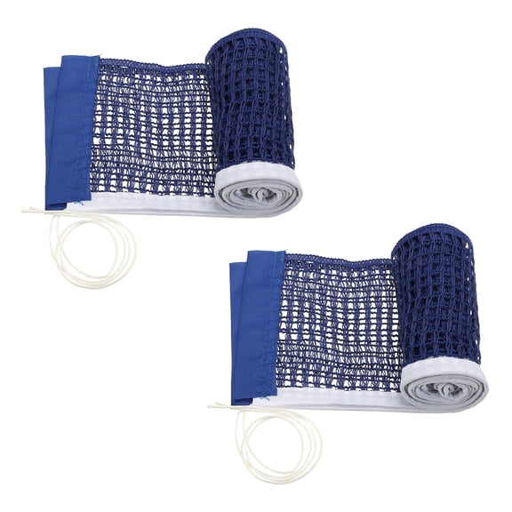 Portable Table Tennis Net, String Tension Ping Pong Net Replacement Accessories 2 Pcs & 71x5.5" & D3 Mesh & Polyester & Blue - for (Indoor/Outdoor/Gym)
