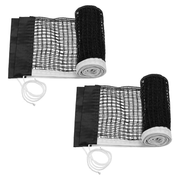 Portable Table Tennis Net, String Tension Ping Pong Net Replacement Accessories 2 Pcs & 71x5.5" & D4 Mesh & Polyester & Black - for (Indoor/Outdoor/Gym)