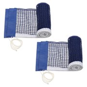 Portable Table Tennis Net, String Tension Ping Pong Net Replacement Accessories 2 Pcs & 71x5.5 & D4 Mesh & Polyester & Blue - for Indoor/Outdoor/Gym