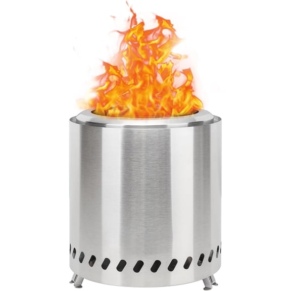 Portable Table Top Fire Pit with Stand, 8.6" Stainless Steel Mini Outdoor Low Tabletop Firepit Fueled by Pellets or , for Outside Camping