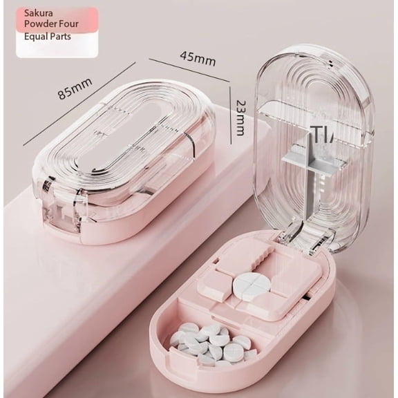 Portable Tablet Cutter Box Precision Medicine Splitter with Stainless Steel Blade and Safety Lock for Accurate Dosage Management