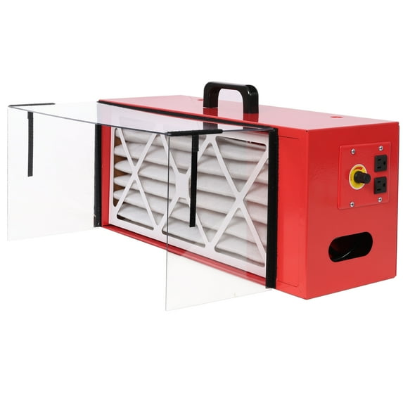Portable Tabletop Dust Collector,Air Filtration System,Maximum Air Flow 725CFM, Movable Air Filter with Strong Vortex Fan, Each Fan Runs on a 110V Variable Speed Motor, Red