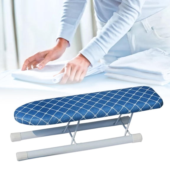 Portable Tabletop Ironing with Folding Legs Ironing Accessories High Temperature Resistant Thickened for Laundry Rooms Blue
