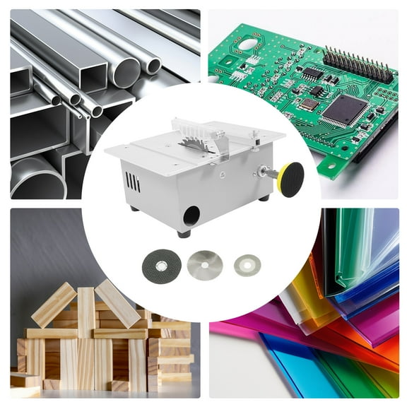 Portable Tabletop Saw with Non-slip Feet 4 Saw Blades (2.36-3.35in), 0.1-20mm Lift Range, US Plug for Modeling & Crafts