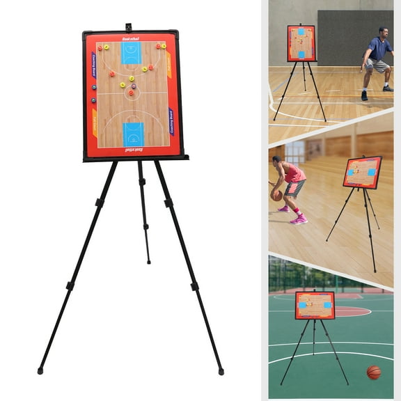 Portable Tactical Display Board, Triangle Bracket Stand Coaching Board, Basketball Tactical Board