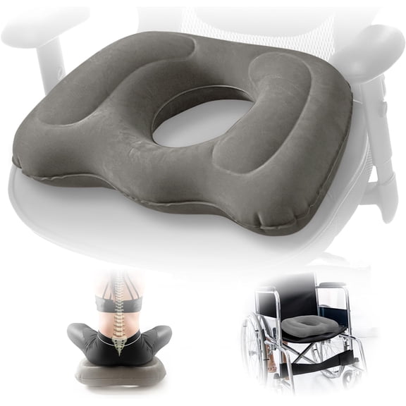 Portable Tailbone Pillow, Donut Inflatable Cushion, Comfortable Memory Cushion For Pain Relief From Sores, Hemorrhoids, Prostate, Tailbone, Sciatica, Pregnancy, For Home, Car, Office, Home Decor