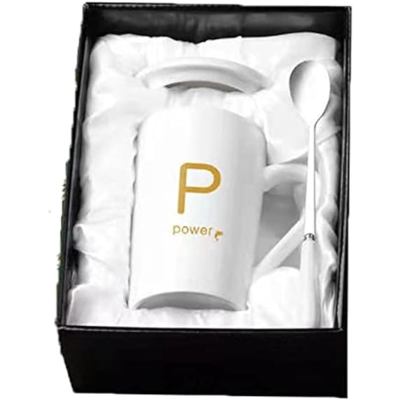 Portable Tea Cup Mug Whiteith Lid Spoon Ceramic Cup Home Student Couple Milk Coffee Cup Large Capacity Whiteater Cup White P