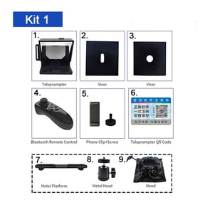 Portable Teleprompter For Smartphone DSLR Recording Live Broadcast Inscriber Teleprompter Artifact Video With Remote Control ,Easy to Setup