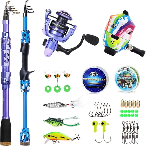 Portable Telescopic Fishing Combo for Family - Adjustable Carbon Fiber Pole & Smooth Reel, Complete Saltwater/Freshwater Kit for Adults and Kids