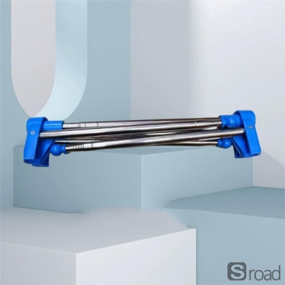 Portable Telescopic Folding Clothes Drying Rack, Stainless Steel Travel Laundry Dryer With Carry Bag, Space Saving Garment Hanger For Hotel, Apartment, Balcony, Dorm,Blue,One Size