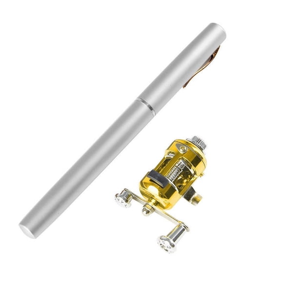 Portable Telescopic Pocket Fish Pen Aluminum Alloy Fishing Rod Pole + Reel