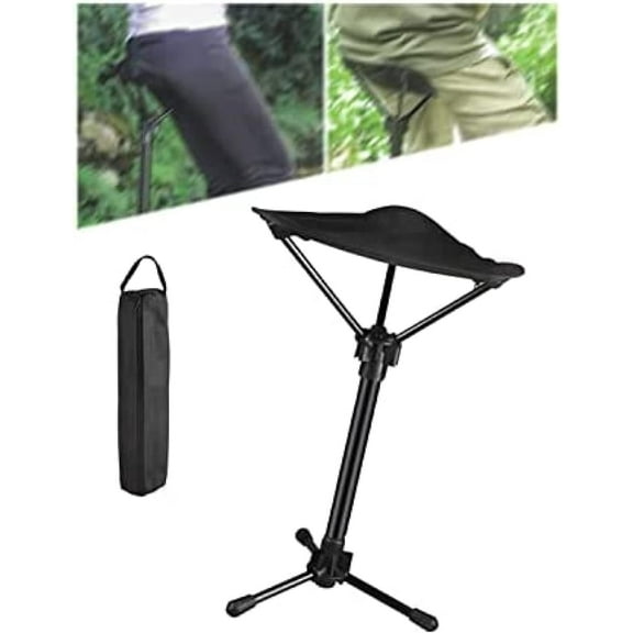 Portable Telescopic Stool - Lightweight Folding Chair for Camping & Fishing - Height Adjustable, Single Leg Tripod Seat - Foldable & Compact Design