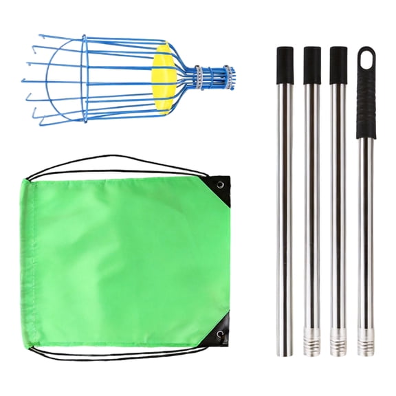 Portable Telescoping Fruit Plucker Ergonomic Handle Tree Picking for Apples Avocados