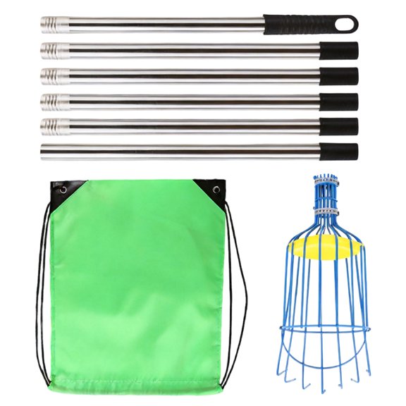 Portable Telescoping Fruit Plucker Ergonomic Handle Tree Picking for Apples Avocados