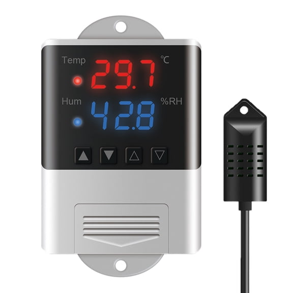 Portable Temperature Humidity Hygrometer Thermostat AC 110V 220V Display 20~60C/0~100%RH Easy Installation