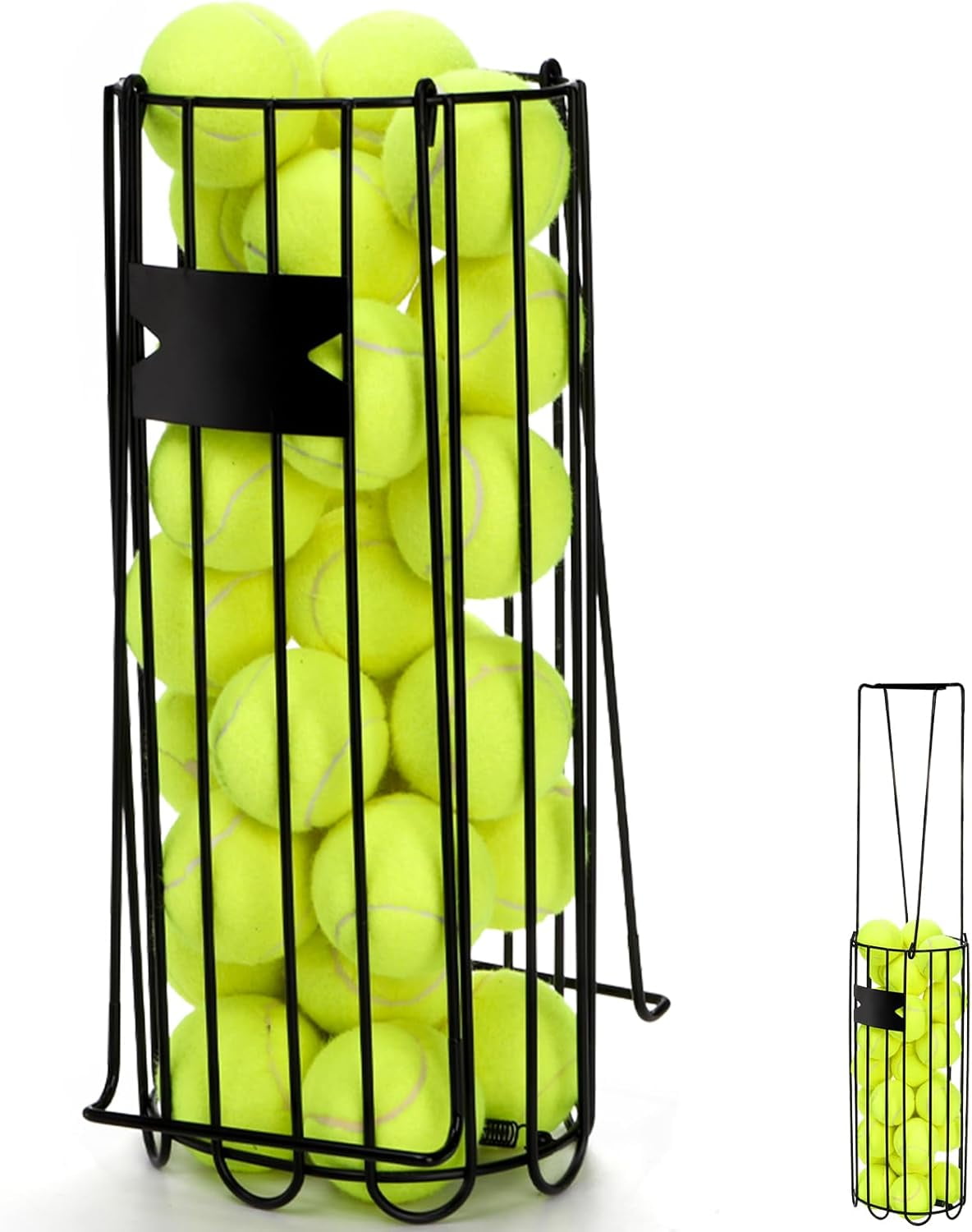 Portable Tennis Ball Hopper, Tennis Picker Collector with Handle, Metal ...