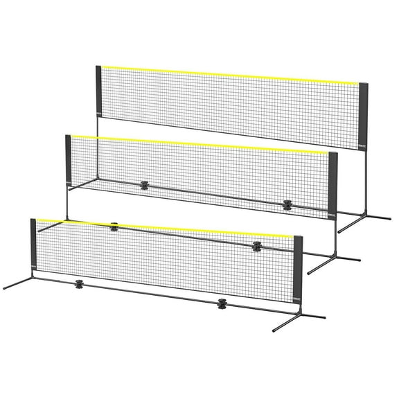 Portable Tennis Net Set with Poles, Adjustable Height Volleyball Net, 14ft Foldable Pickleball Net for Backyard, Indoor & Outdoor Sports Games