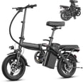 thumbnail image 1 of Portable Terrosor Electric Bicycle - 14" Foldable Design, Dual Disc Brakes, 20mph Max Speed, Includes Storage Basket, 1 of 10