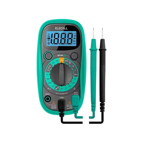Portable Tester with Backlit Buzzer Auto Off Function LCD Multimeter 1999 Count Multi Tester Ammeter Voltemter