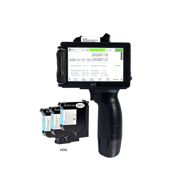 Portable Thermal Handheld Inkjet Printer, Glass Carton Metal Plastic Printing, 1mm-12.7mm 2D Code Label Barcode Printer ,Multifunction Inkjet Printer