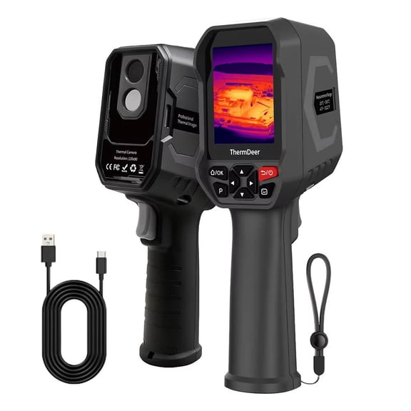 Portable Thermal Imaging Cameras, Rechargeable Thermal Imager240 x 180 TISR Resolution, 120 x 90 IR Resolution, 25Hz Handheld Infrared Camera with High/Low Temp Alerts