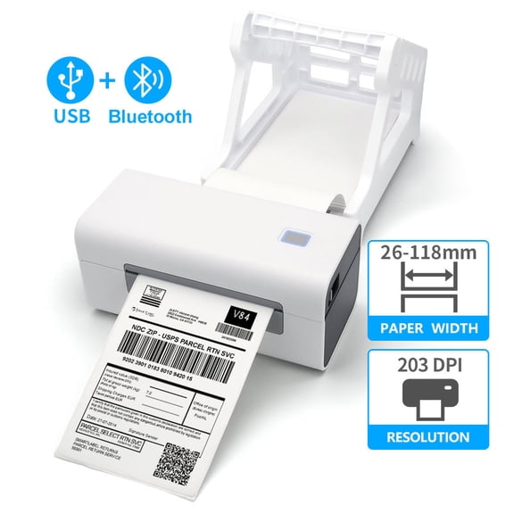 Portable Thermal Label Printer 4x6 Desktop Shipping Waybill Printer Thermal Transfer Barcode Label Printer