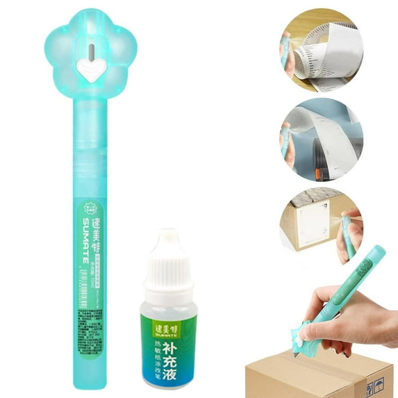 Portable Thermal Paper Privacy Cover Spray, 10ml White-Out Correction Fluid Pen with 10ml Refill Fluid, Privacy Information Eraser Correction Spray, for Documents, Packages, Shipping Addresses