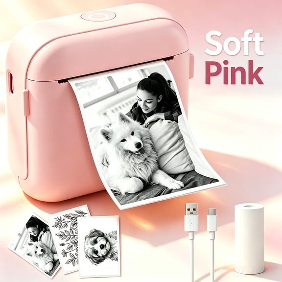 Portable Thermal Printer, 203dpi BT Wireless for Phones