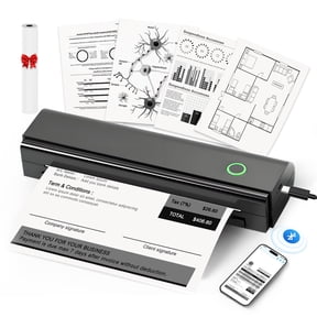 Portable Thermal Printer, Nikacos Bluetooth Inkless Printer for Travel Supports 8.5 x 11 In & A4 Thermal Paper